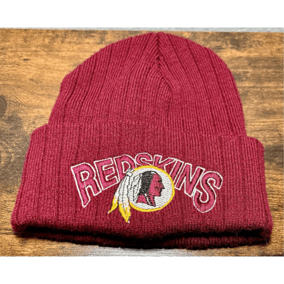 Vintage 1990s Washington Redskins NFL Women’s/Kid’s Burgundy Knit Hat Beanie - Picture 3 of 12